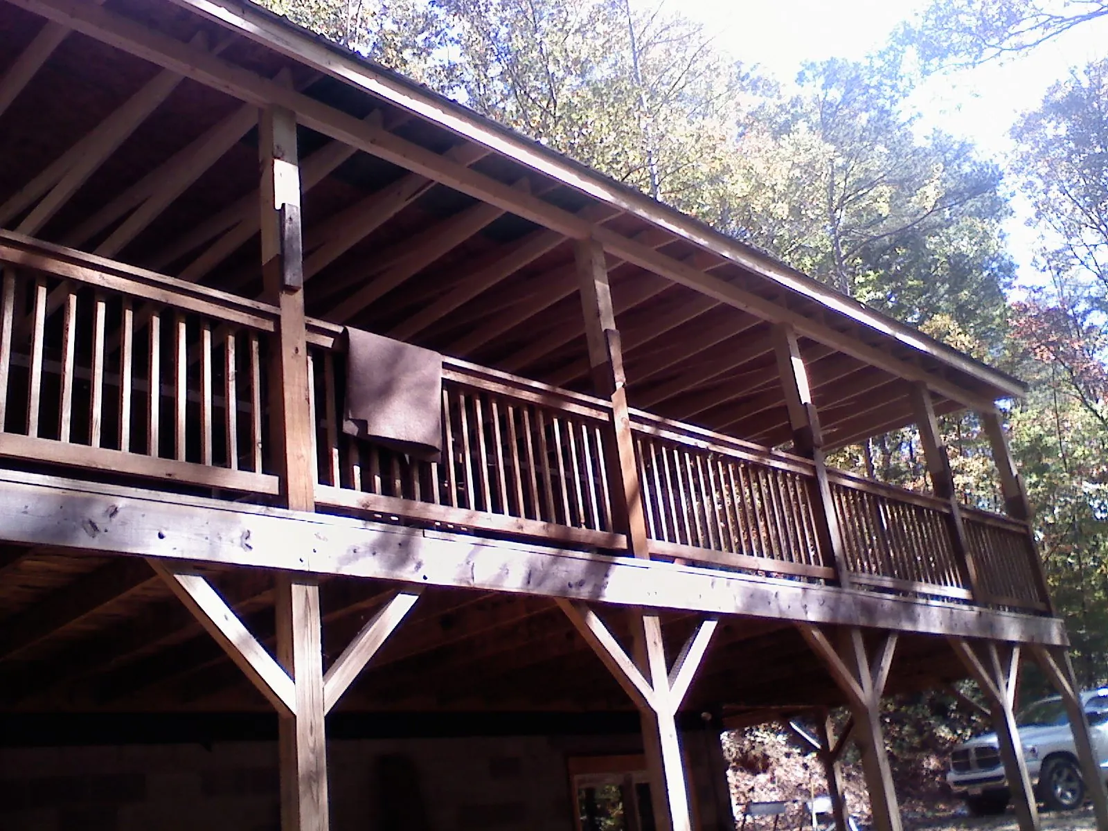 Timber framing under a new elevated porch and deck — Roof Leak Repair in Nehawka by Roofing Brothers